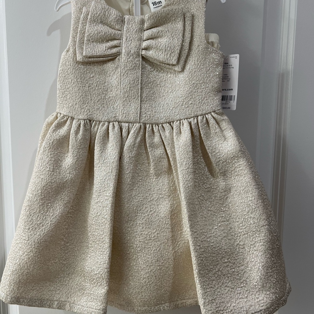 Carter's Cream Sparkle Dress 18 mo